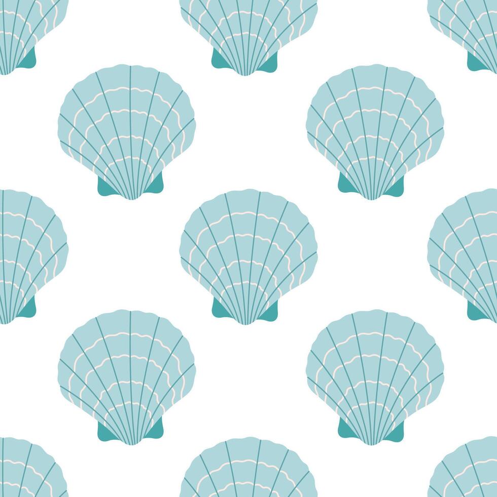 Seamless pattern with sea shells. Summer seamless pattern. vector