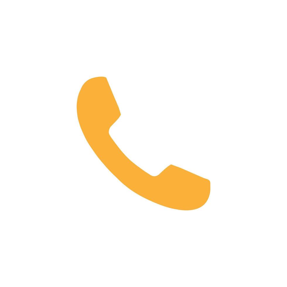 naranja teléfono plano icono aislado en blanco antecedentes vector