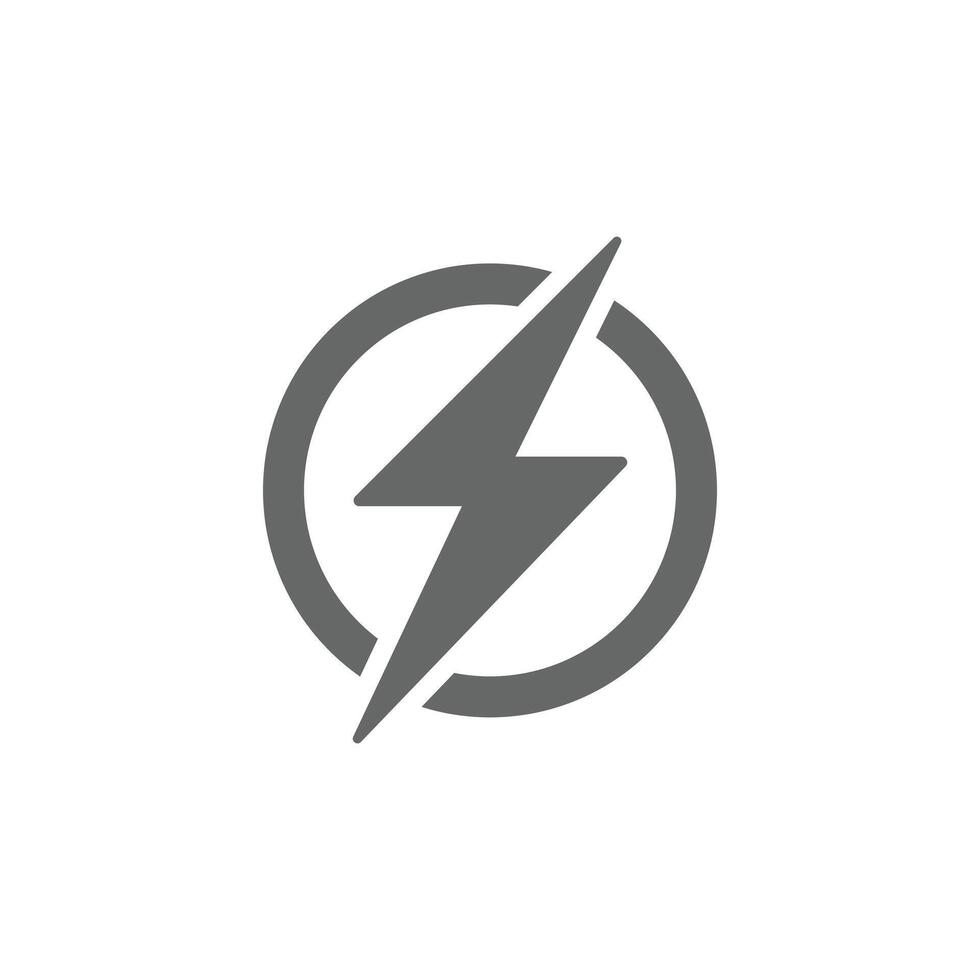 grey Power Icon isolated on white background. Lightning Power Icon vector