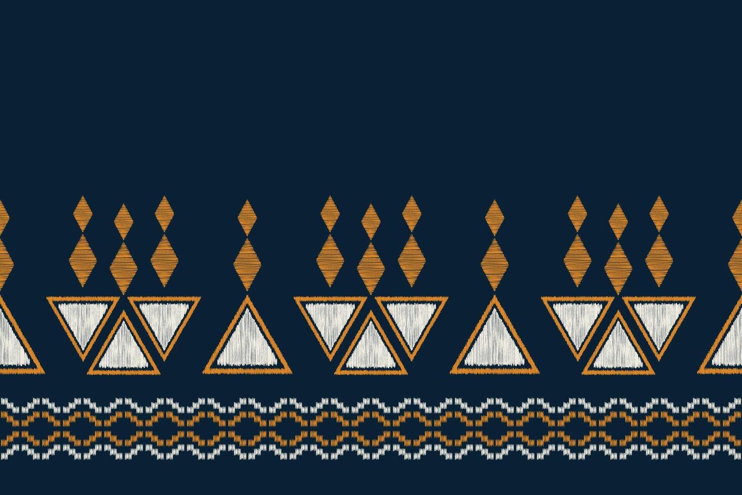 Traditional Ethnic ikat motif fabric pattern geometric style.African Ikat embroidery Ethnic oriental pattern blue background wallpaper. Abstract,vector,illustration.Texture,frame,decoration. vector