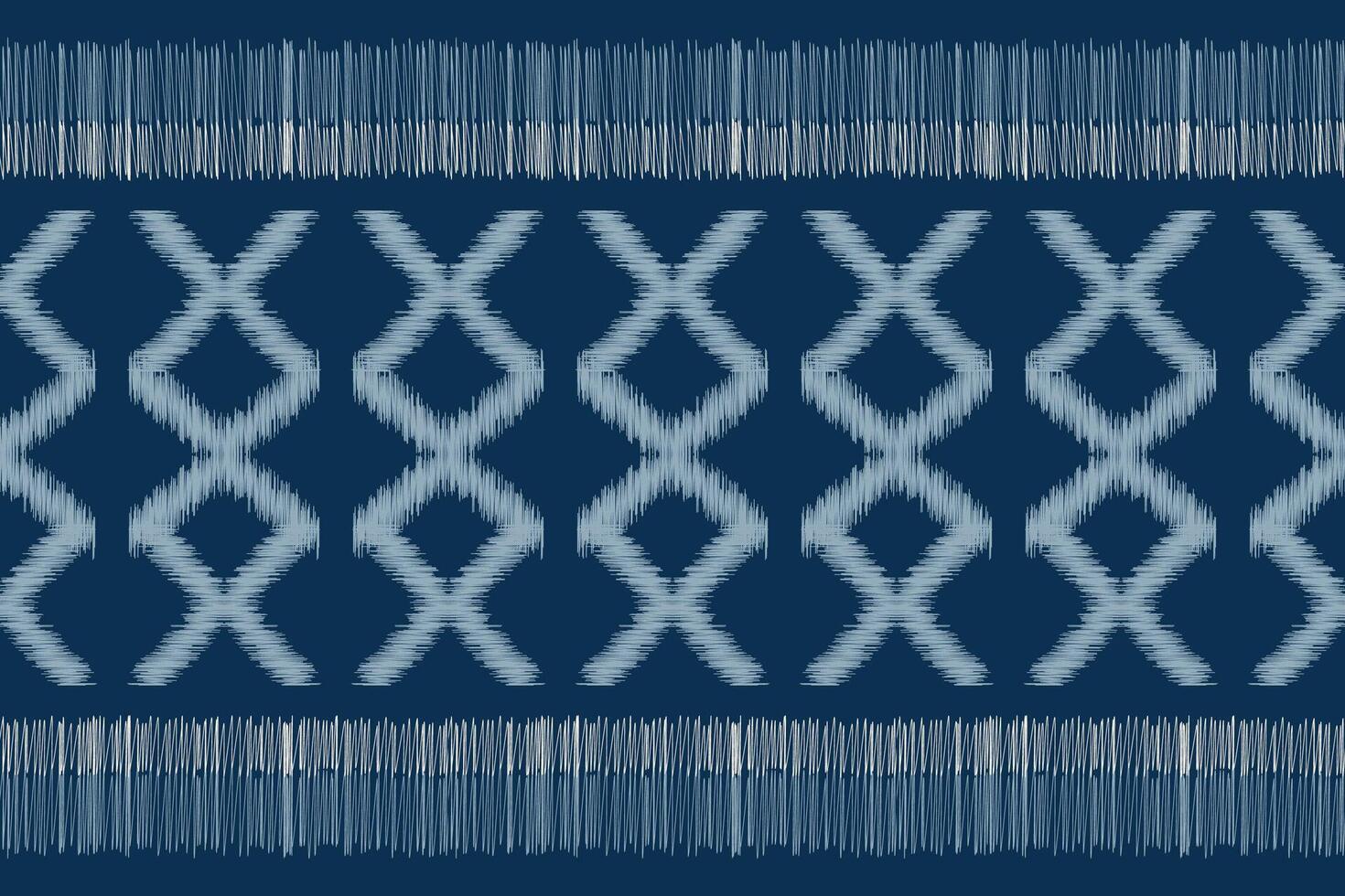 Traditional Ethnic ikat motif fabric pattern geometric style.African Ikat embroidery Ethnic oriental pattern blue background wallpaper. Abstract,vector,illustration.Texture,frame,decoration. vector