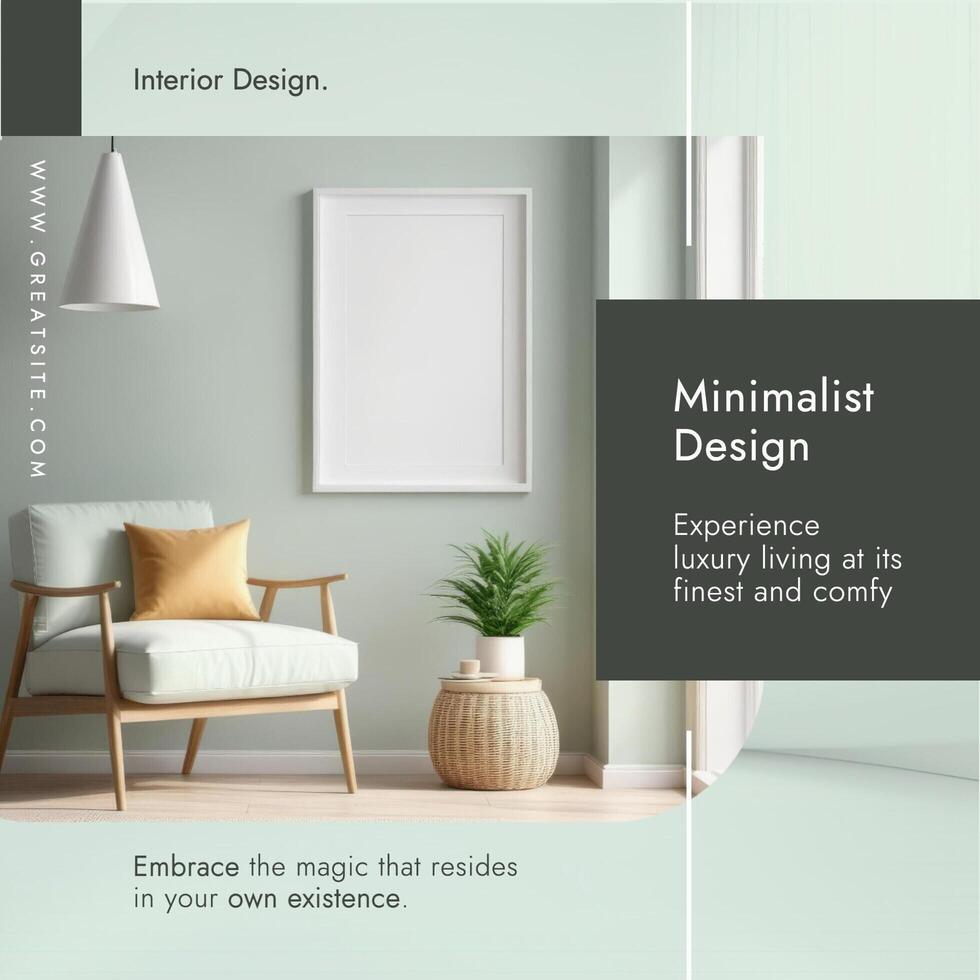 Green Minimalist Interior Design Linkedin Post template