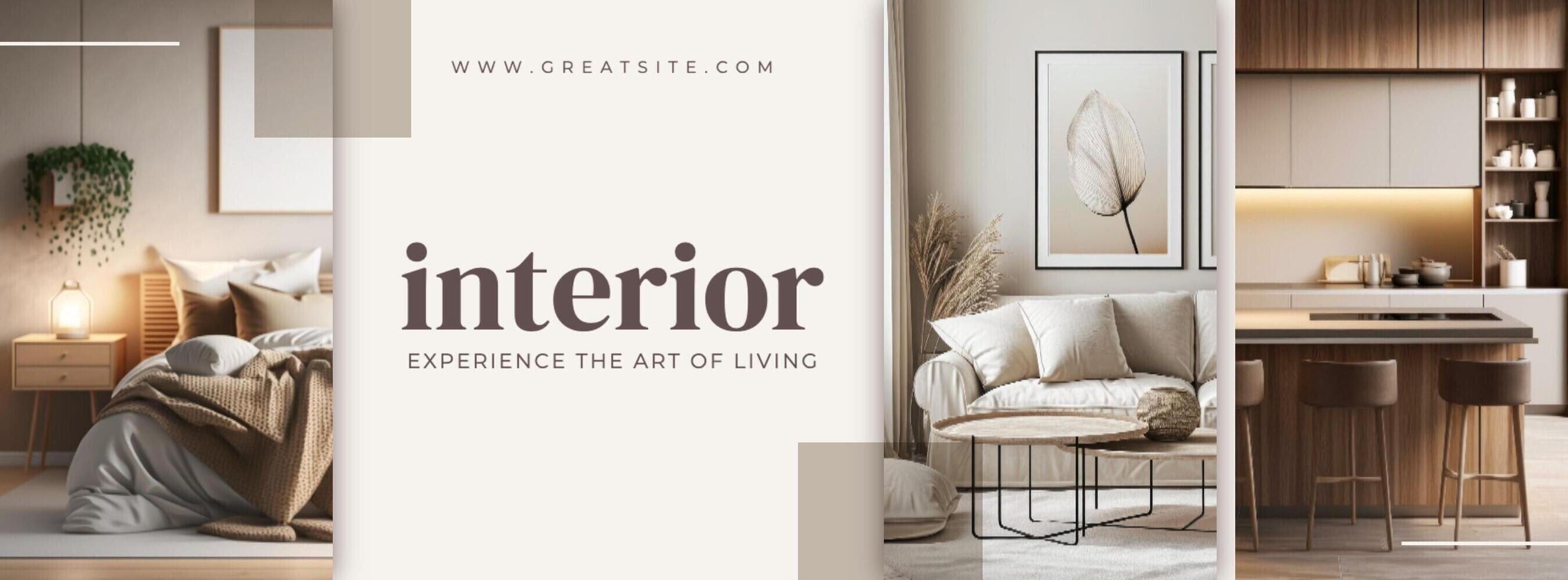 Beige Minimalist Interior Design Facebook Cover template