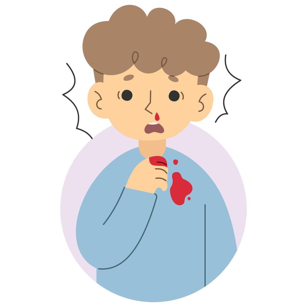 Bloody nose 4 cute on a white background, vector illustration.