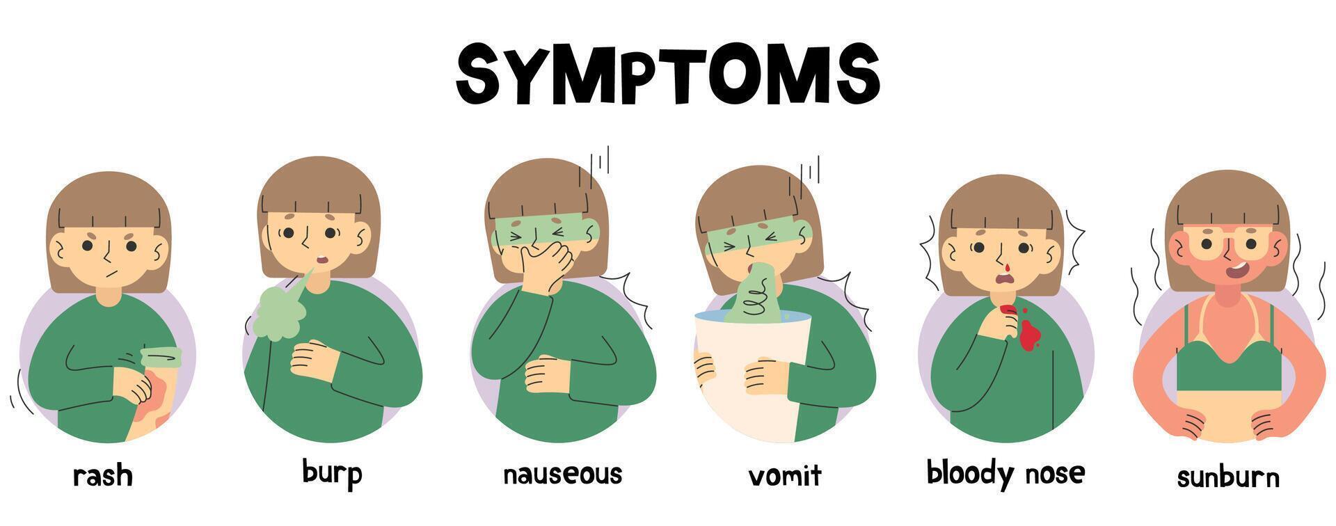 Symptoms vector illustration.