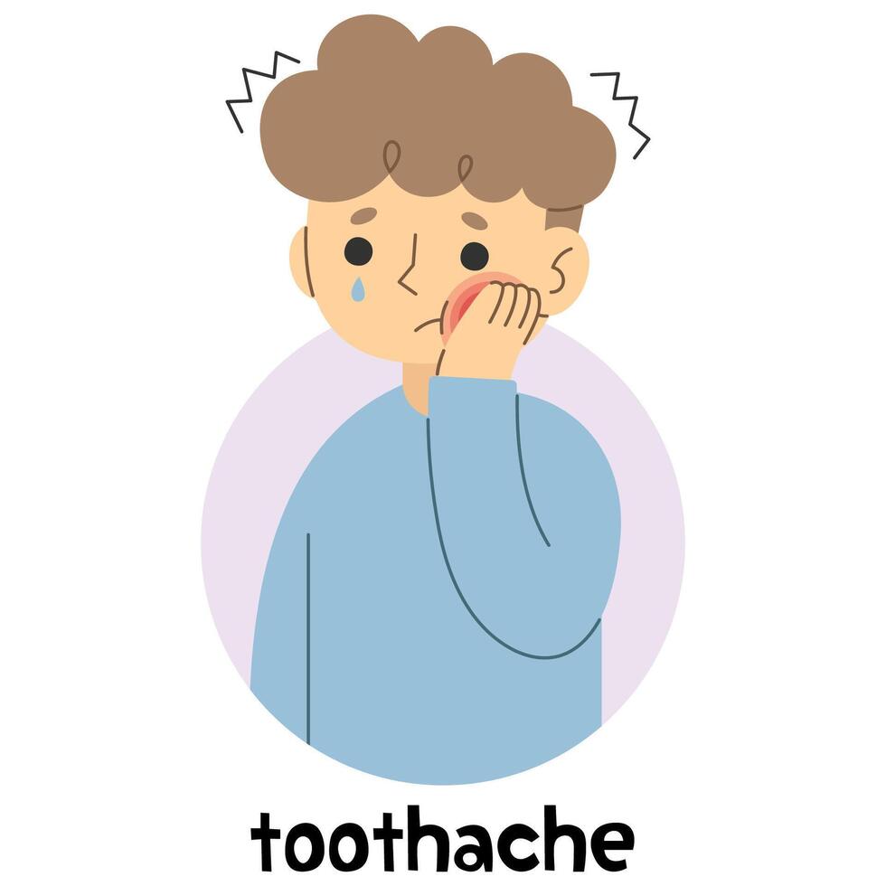 Toothache, vector illustration.