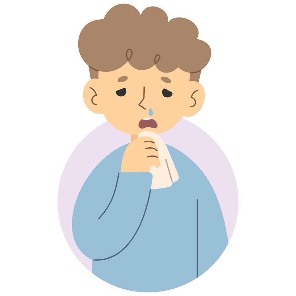 Runny nose 4 cute on a white background, vector illustration.