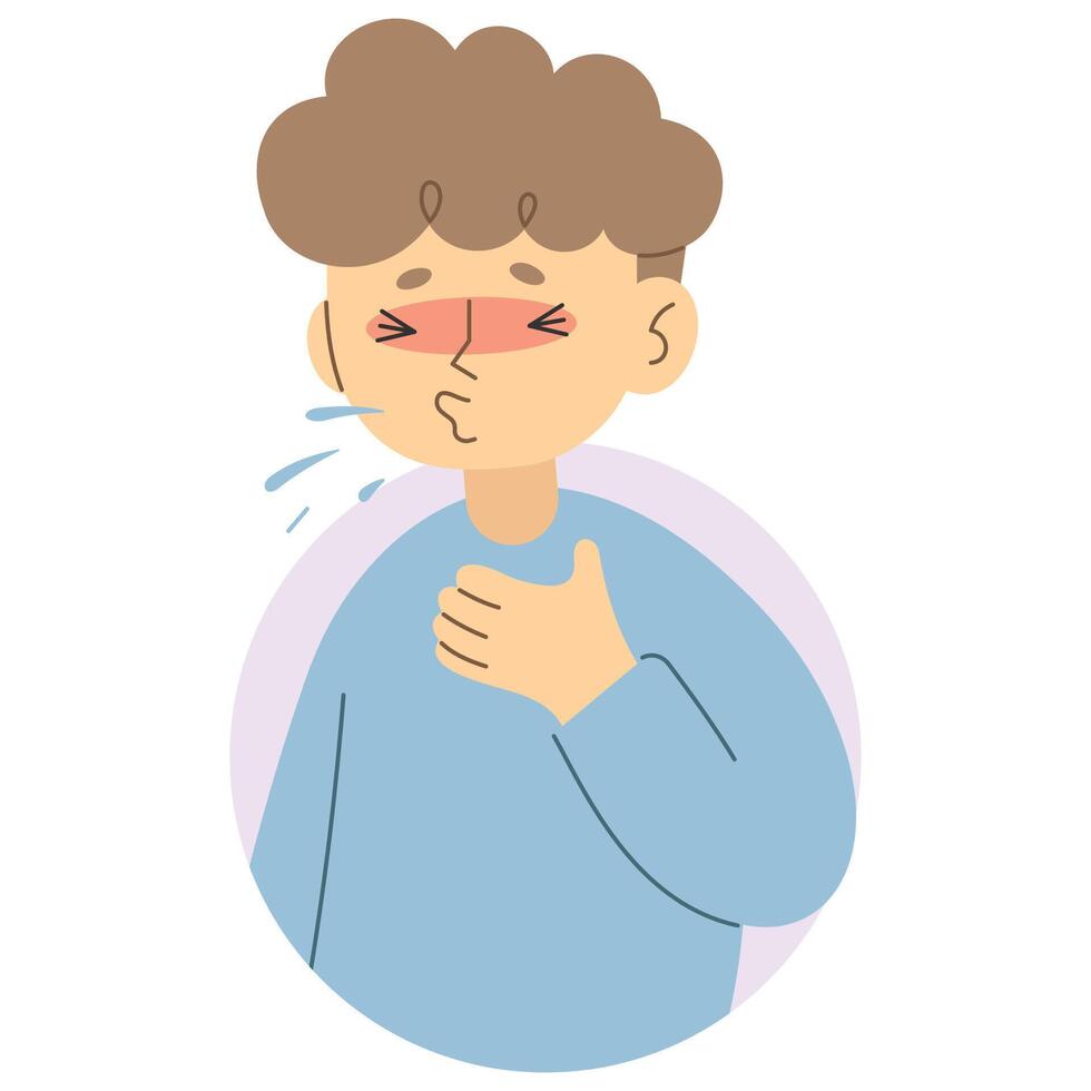 Sneeze 4 cute on a white background, vector illustration.