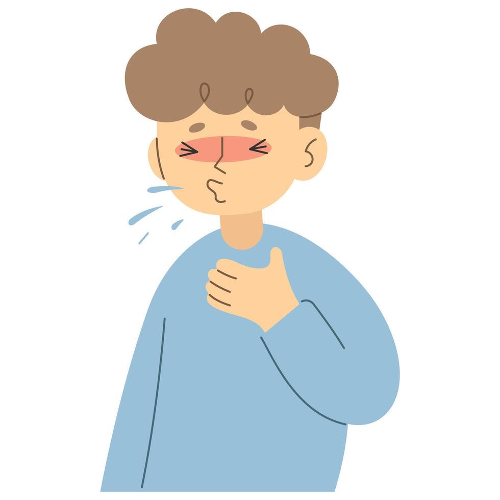 Sneeze 2 cute on a white background, vector illustration.