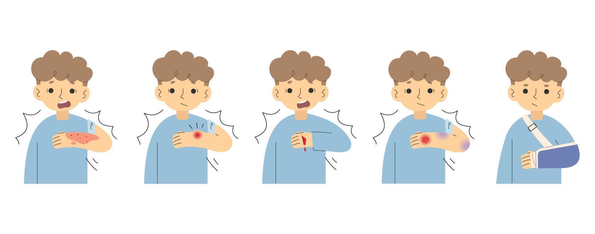 Injuries 2 cute on a white background, vector illustration.