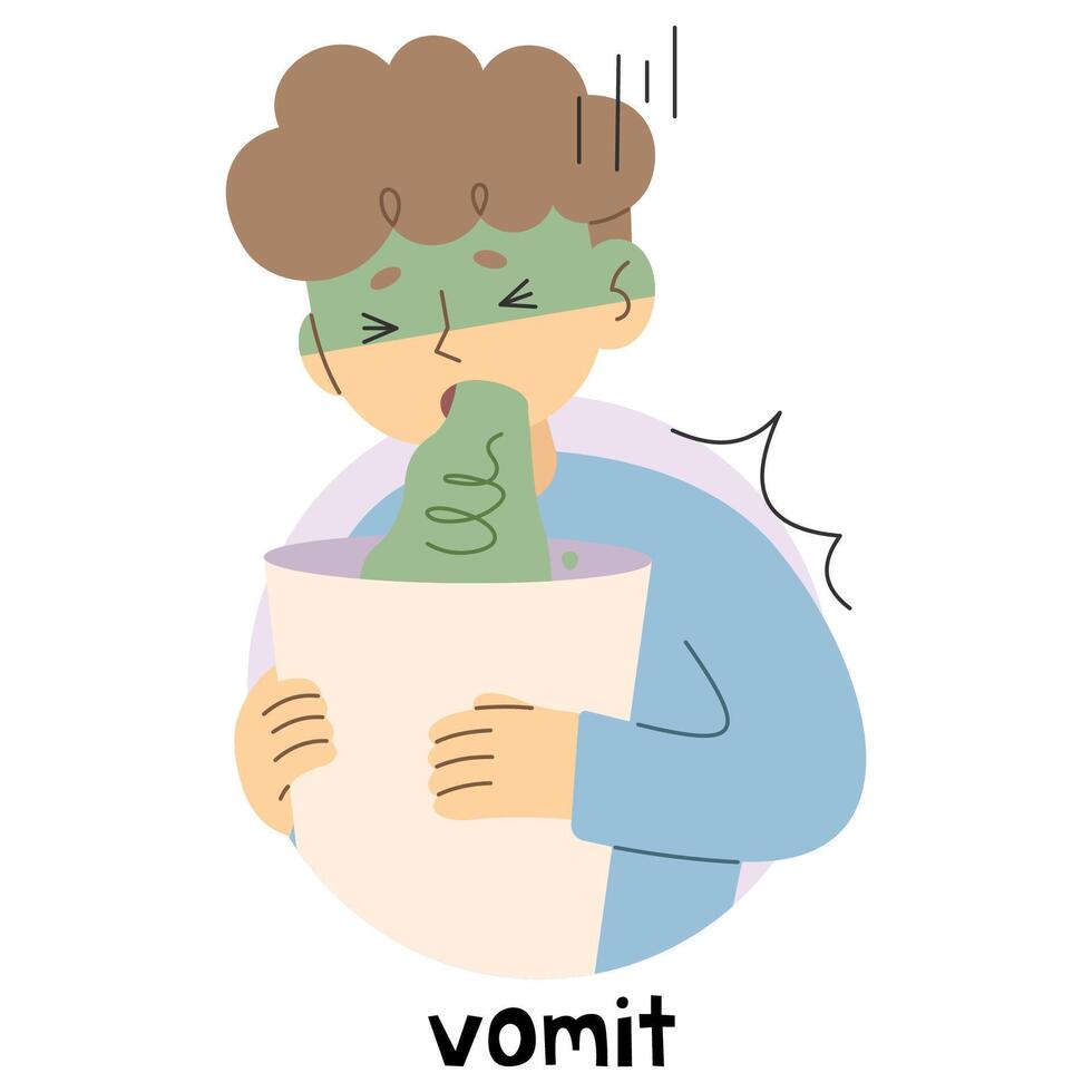 Vomit cute on a white background, vector illustration.