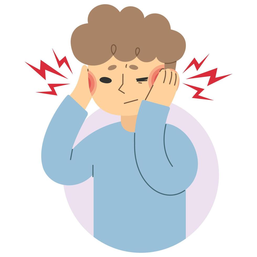 Earache 4 cute on a white background, vector illustration.
