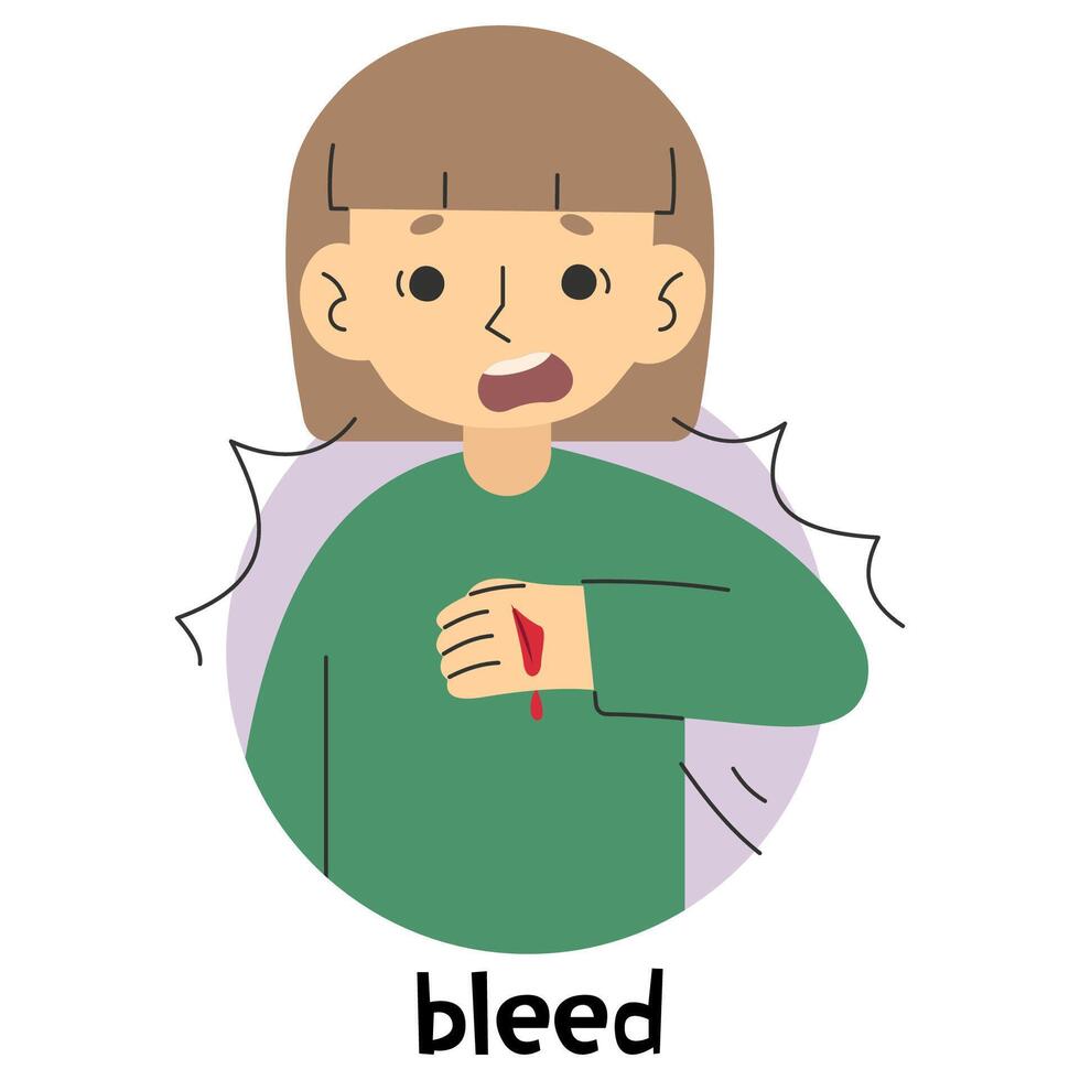 Bleed 7 cute, vector illustration.