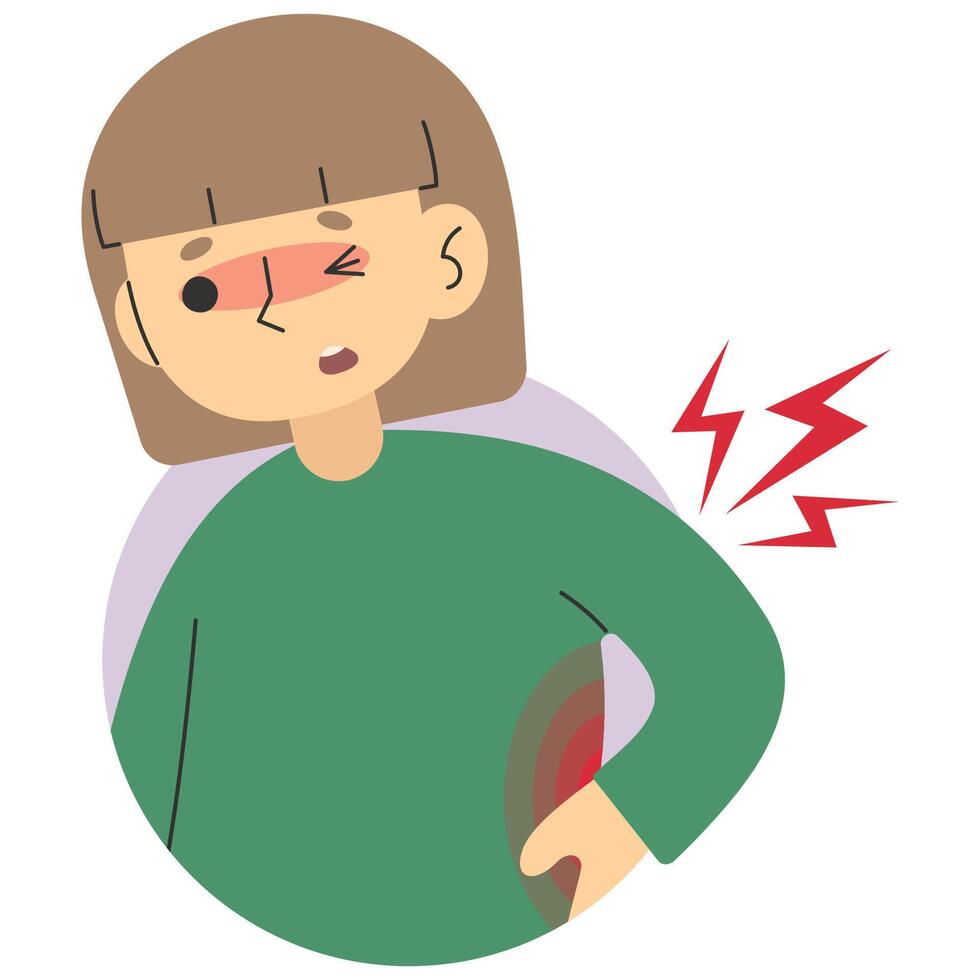 Backache 8 cute on a white background, vector illustration.