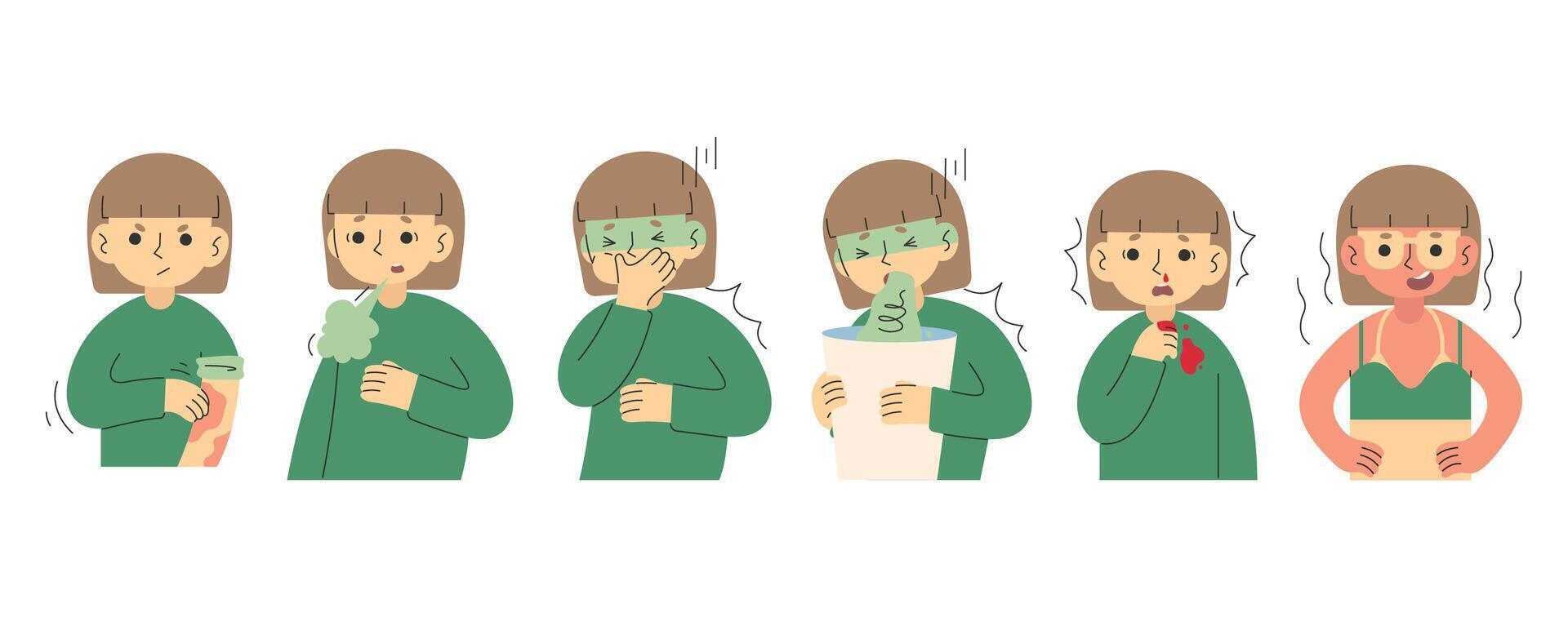 Symptoms on a white background, vector illustration.