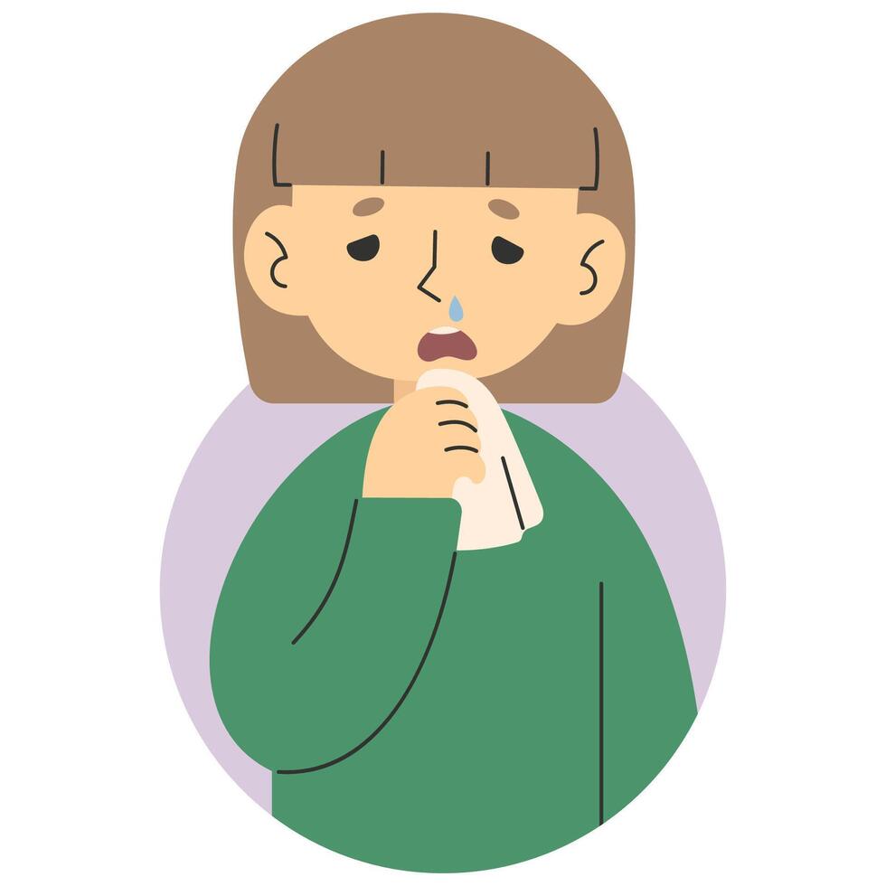 Runny nose 8 on a white background, vector illustration.