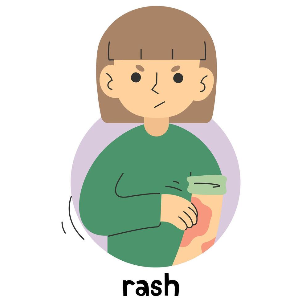 Rash 7 cute, vector illustration.