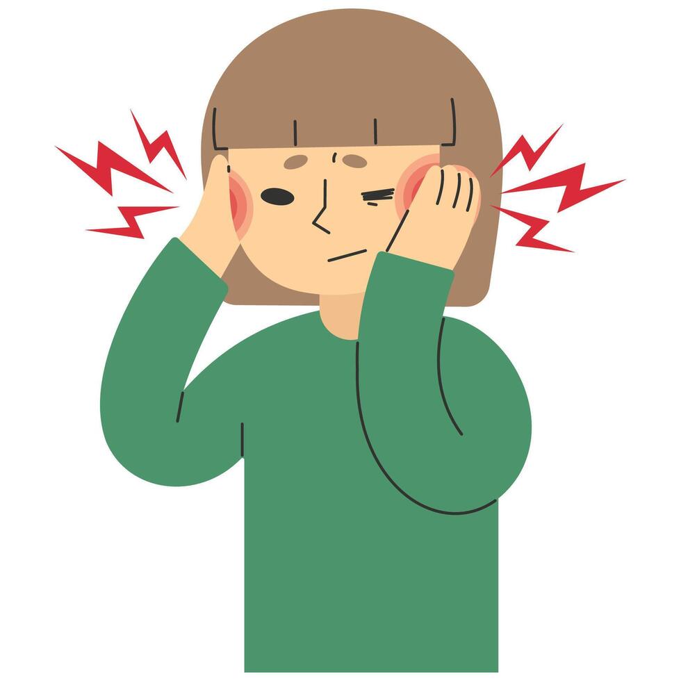 Earache 6 cute on a white background, vector illustration.