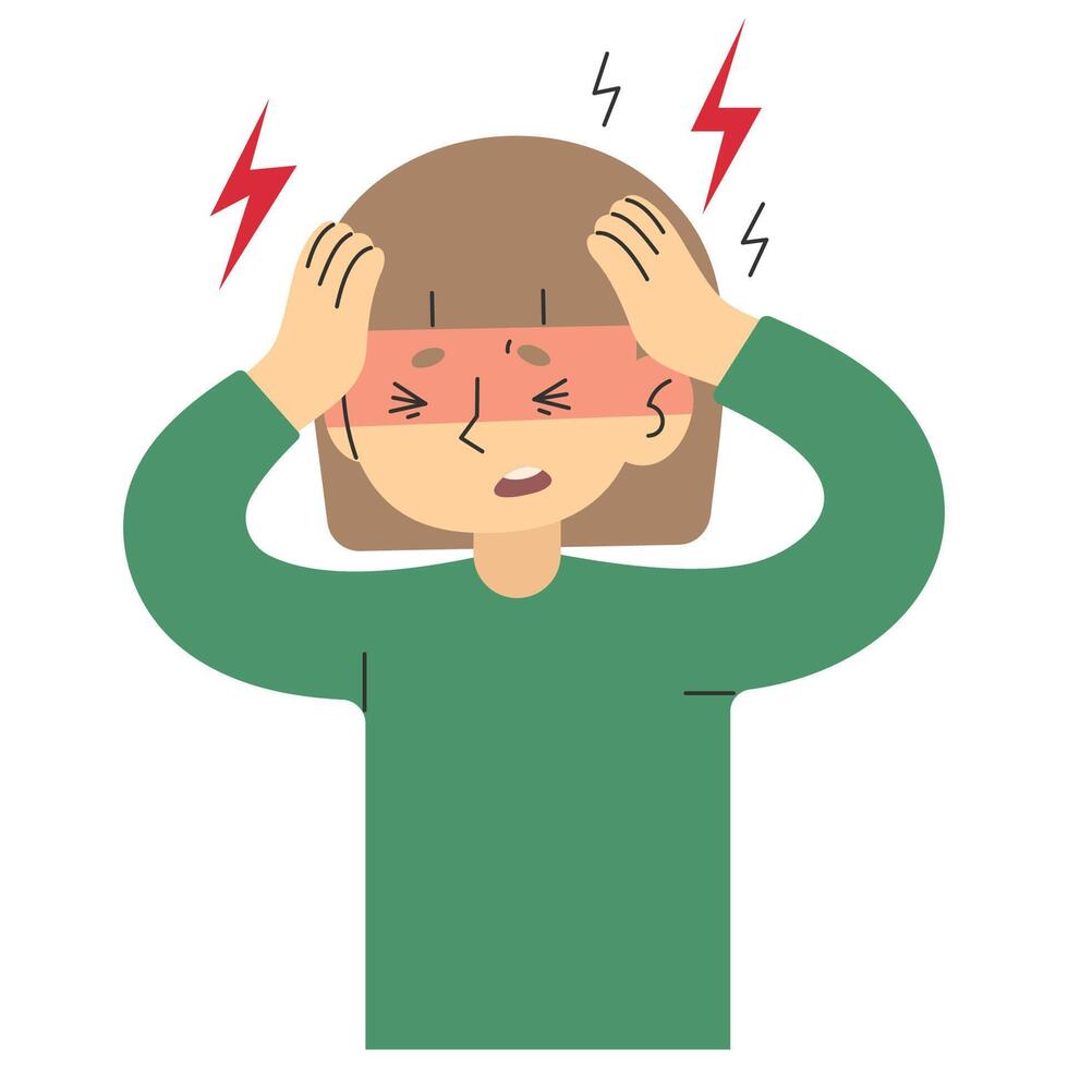 Headache 6 cute, vector illustration.