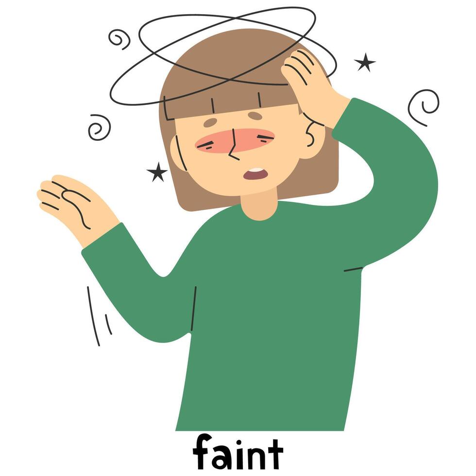 Faint 5 cute, vector illustration.