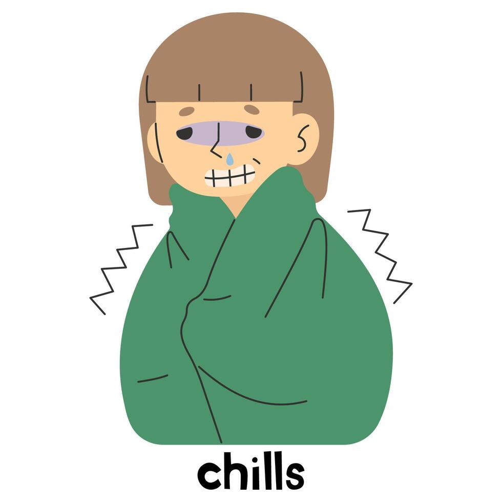 Chills 5 cute on a white background, illustration. vector