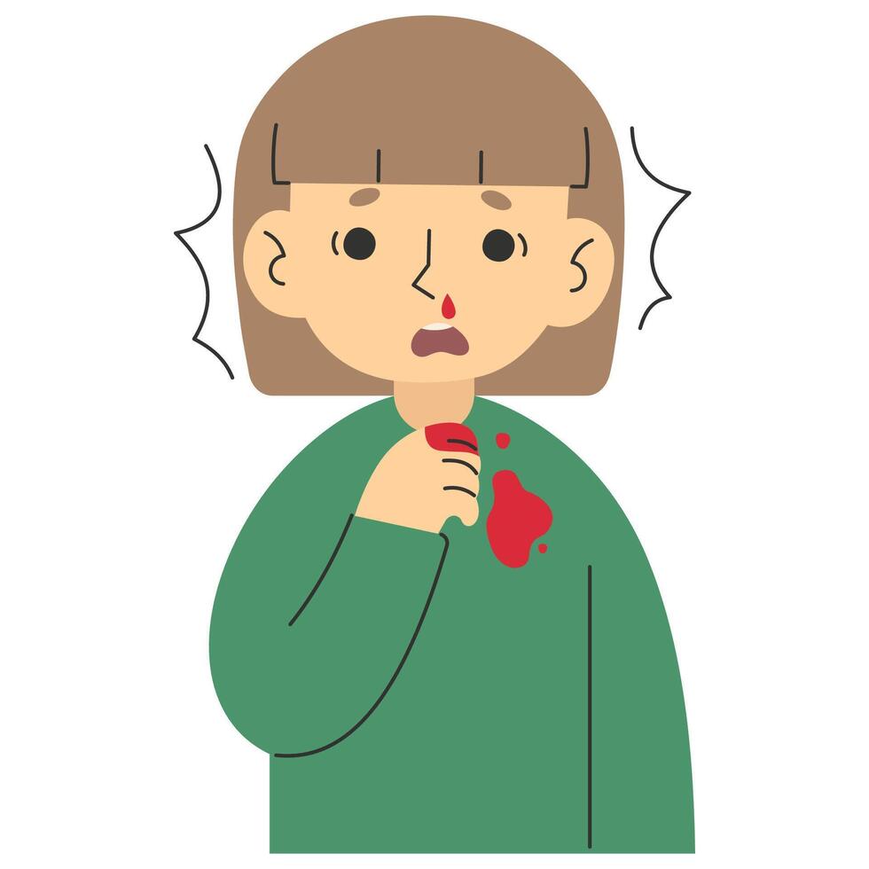Bloody nose 6 cute on a white background, illustration. vector