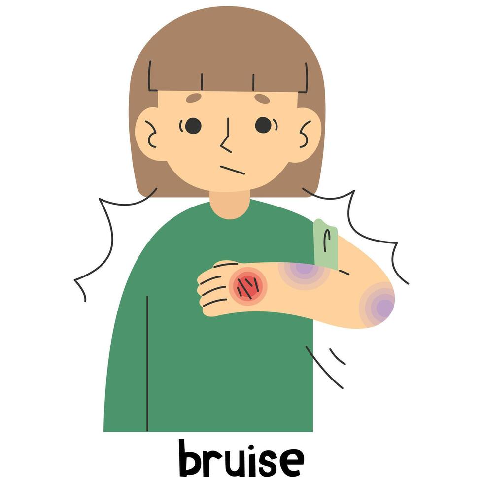 Bruise 5 cute on a white background, illustration. vector