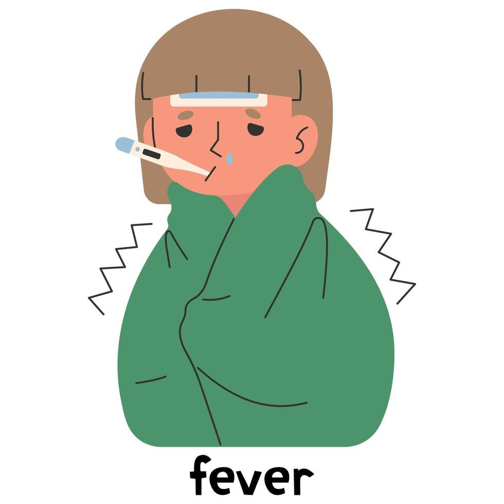 Fever 5 cute, vector illustration.