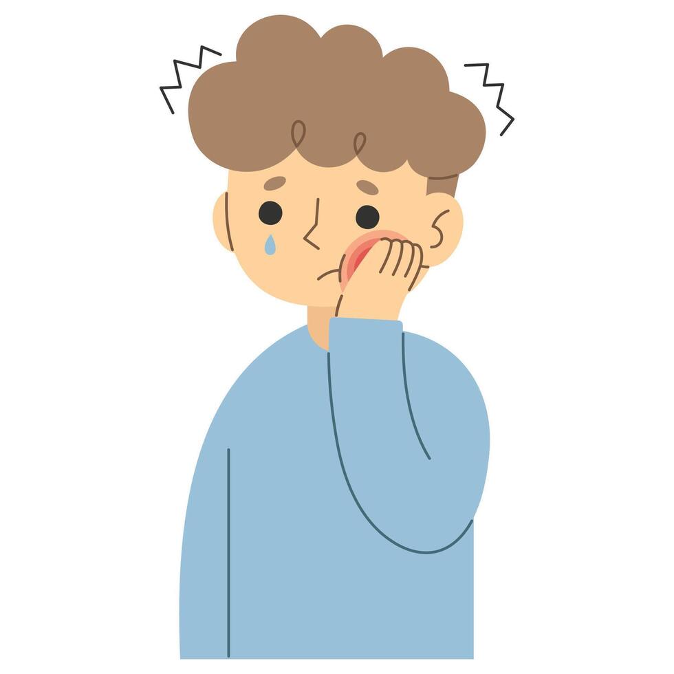 Toothache 2 cute, vector illustration.