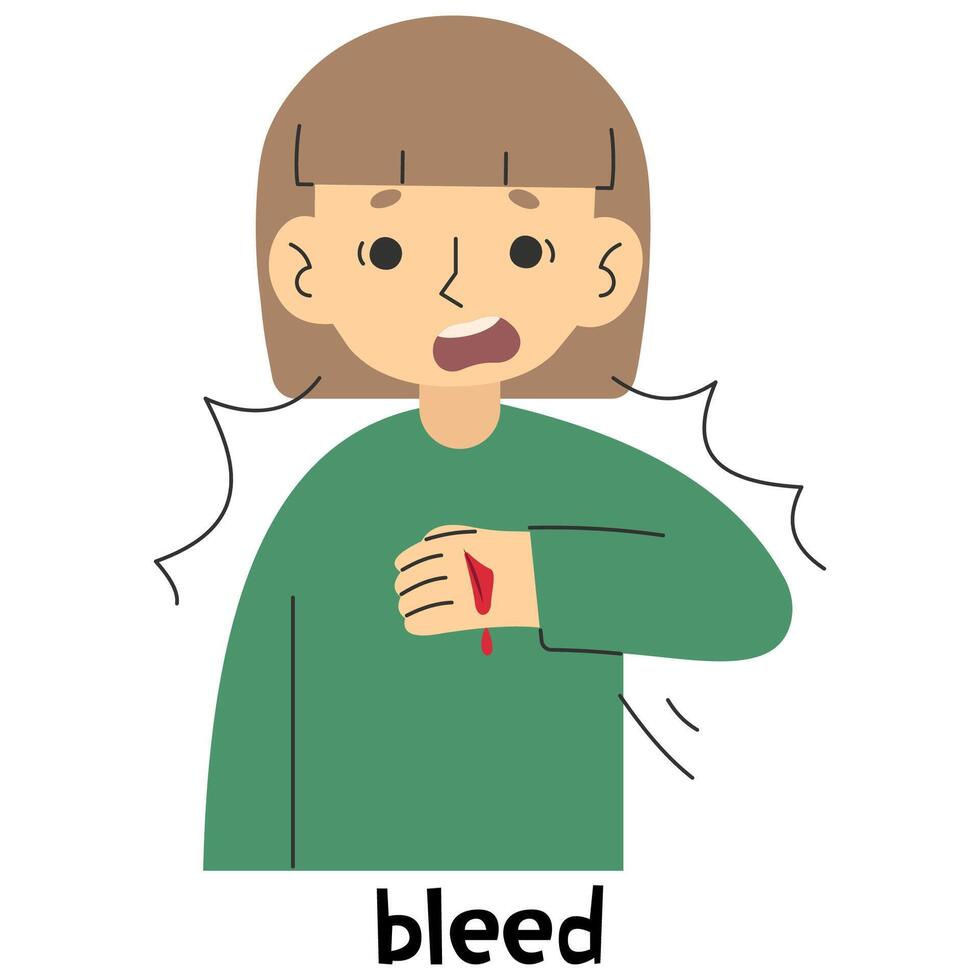 Bleed 5 cute on a white background, illustration. vector