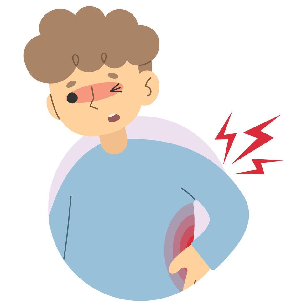 Backache 4 cute on background, vector illustration.