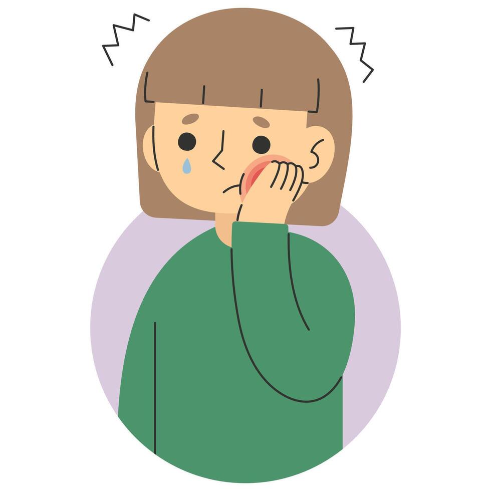 Toothache 8 cute, vector illustration.