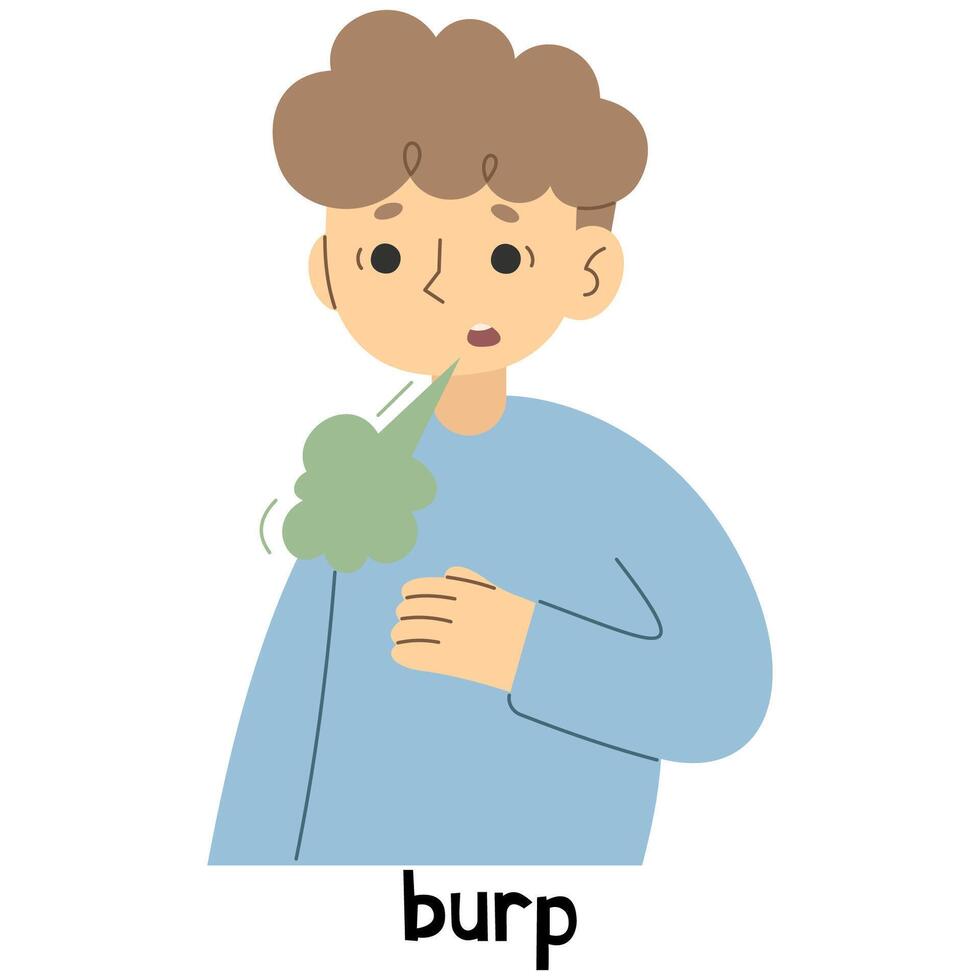 Burp on a white background, vector illustration.