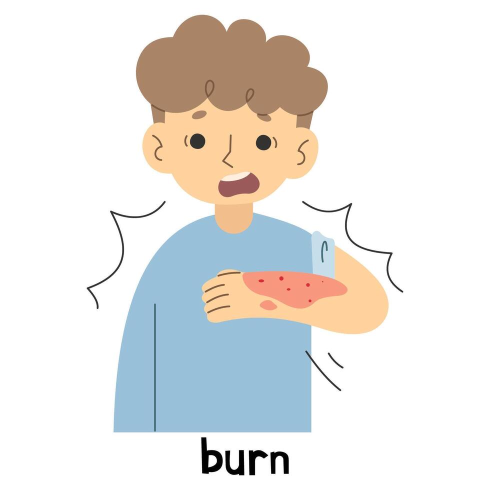 Burn cute on a white background, vector illustration.