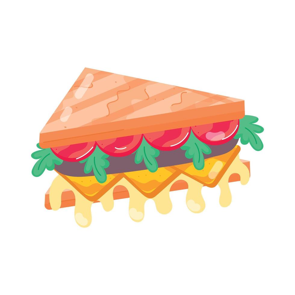 Flat Style Sandwiches Stickers vector