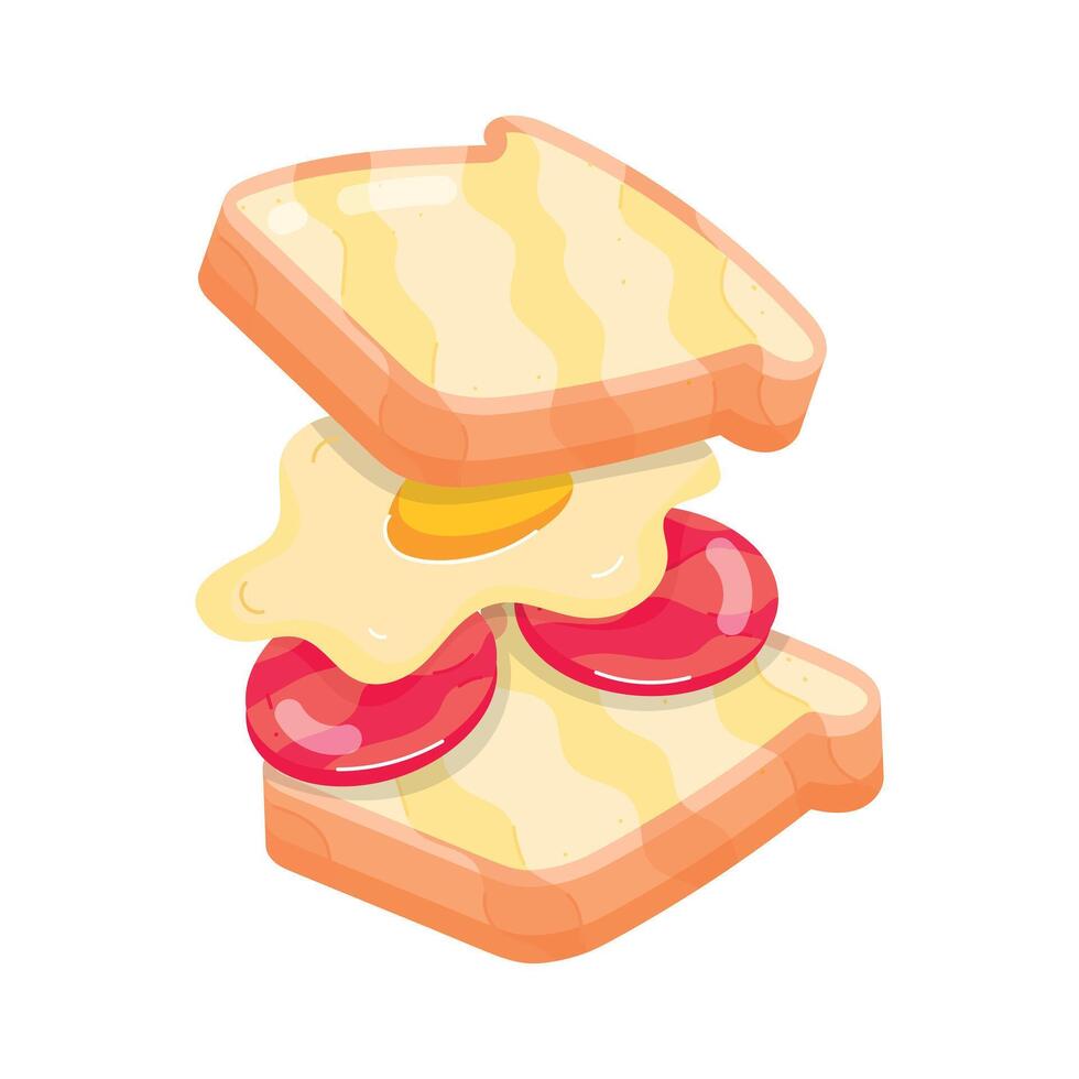 Flat Style Sandwiches Stickers vector