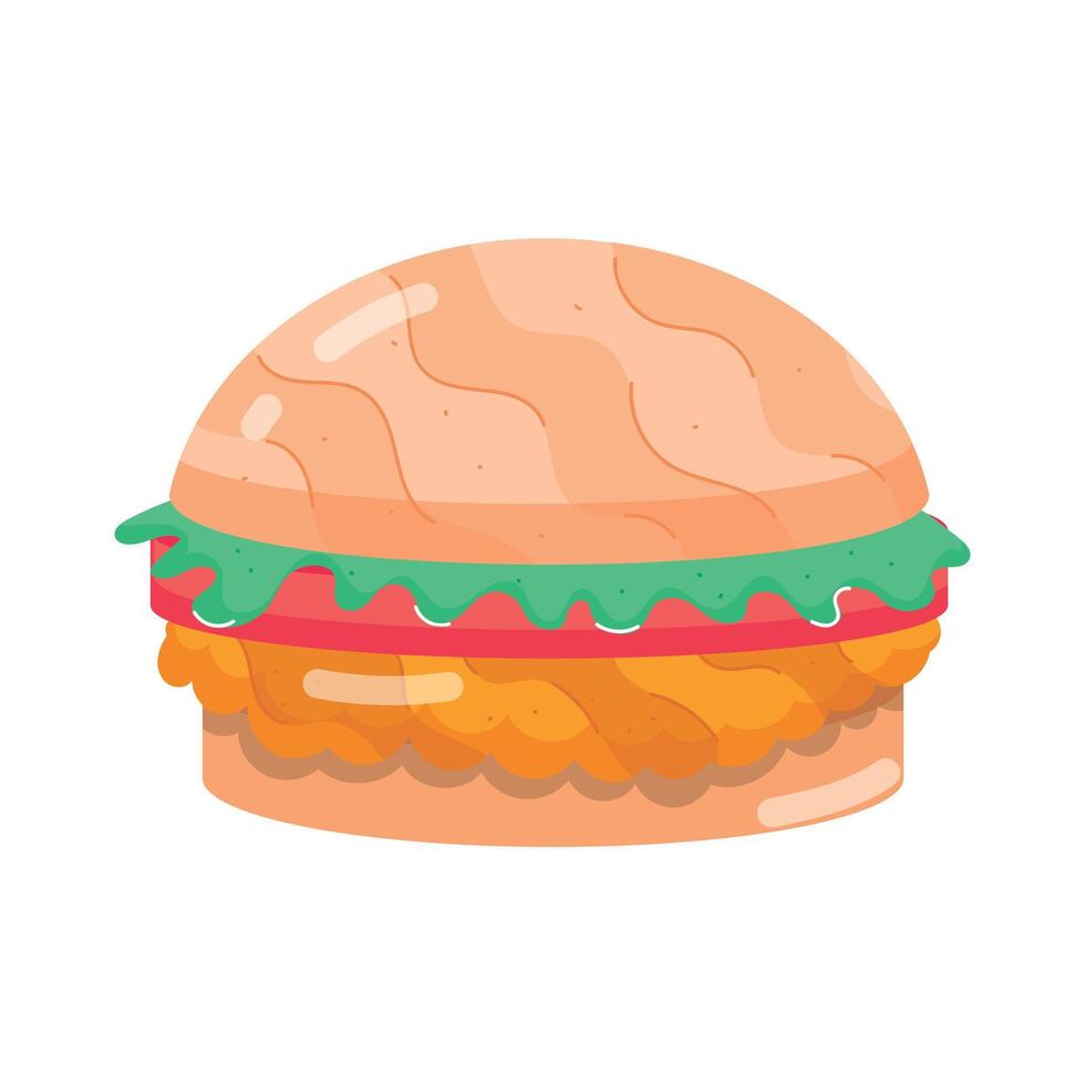 descargar plano pegatina de un empanada hamburguesa vector