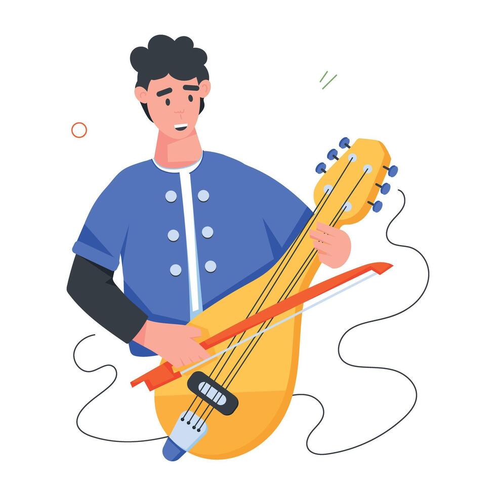 Professional Musicians Flat Character Icons vector