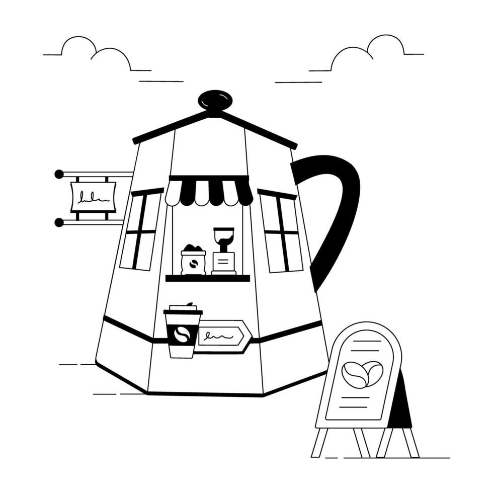 café café lineal ilustraciones vector