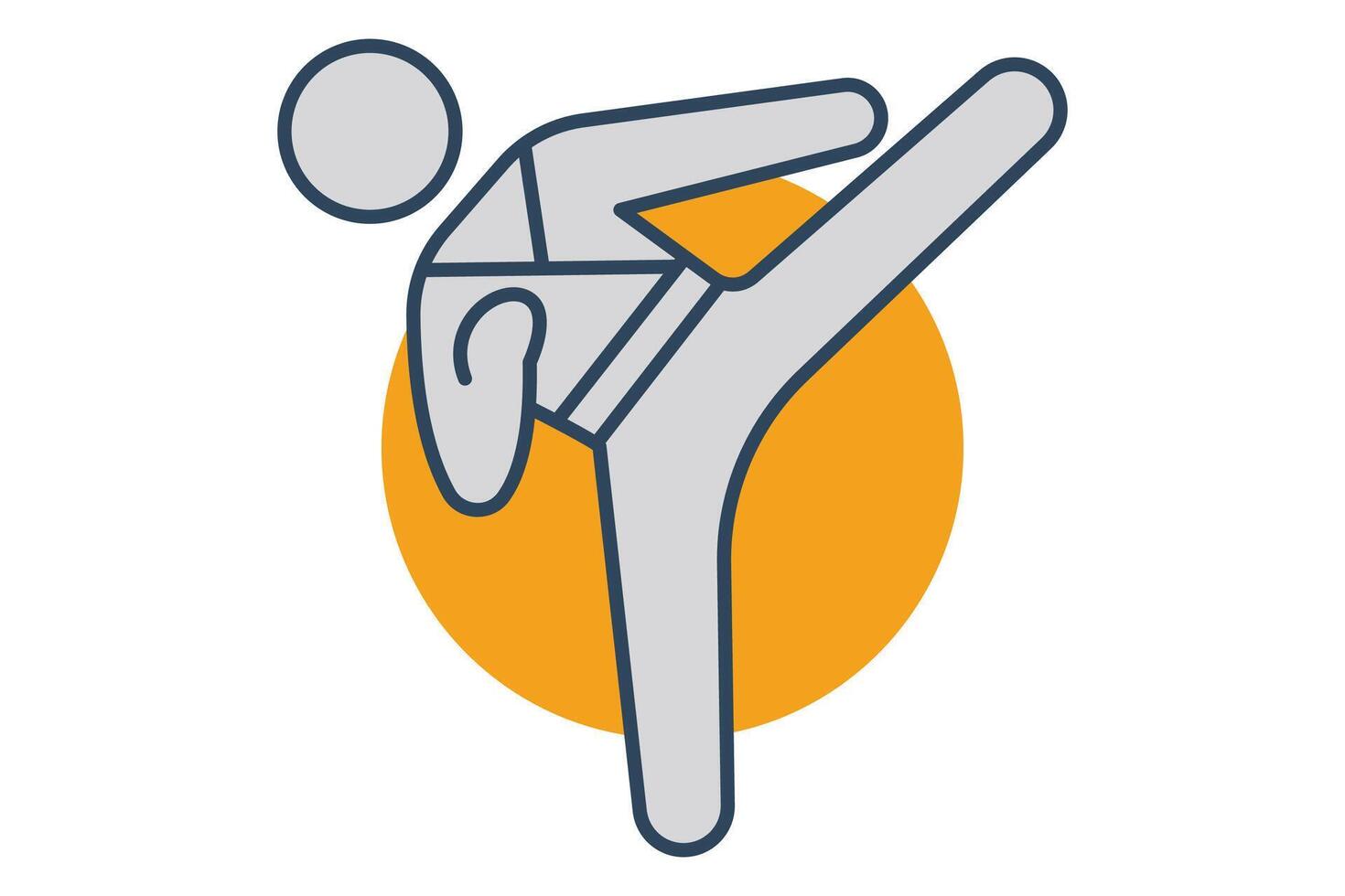 karate icon. icon related to sport, gym. flat line icon style. element illustration. vector