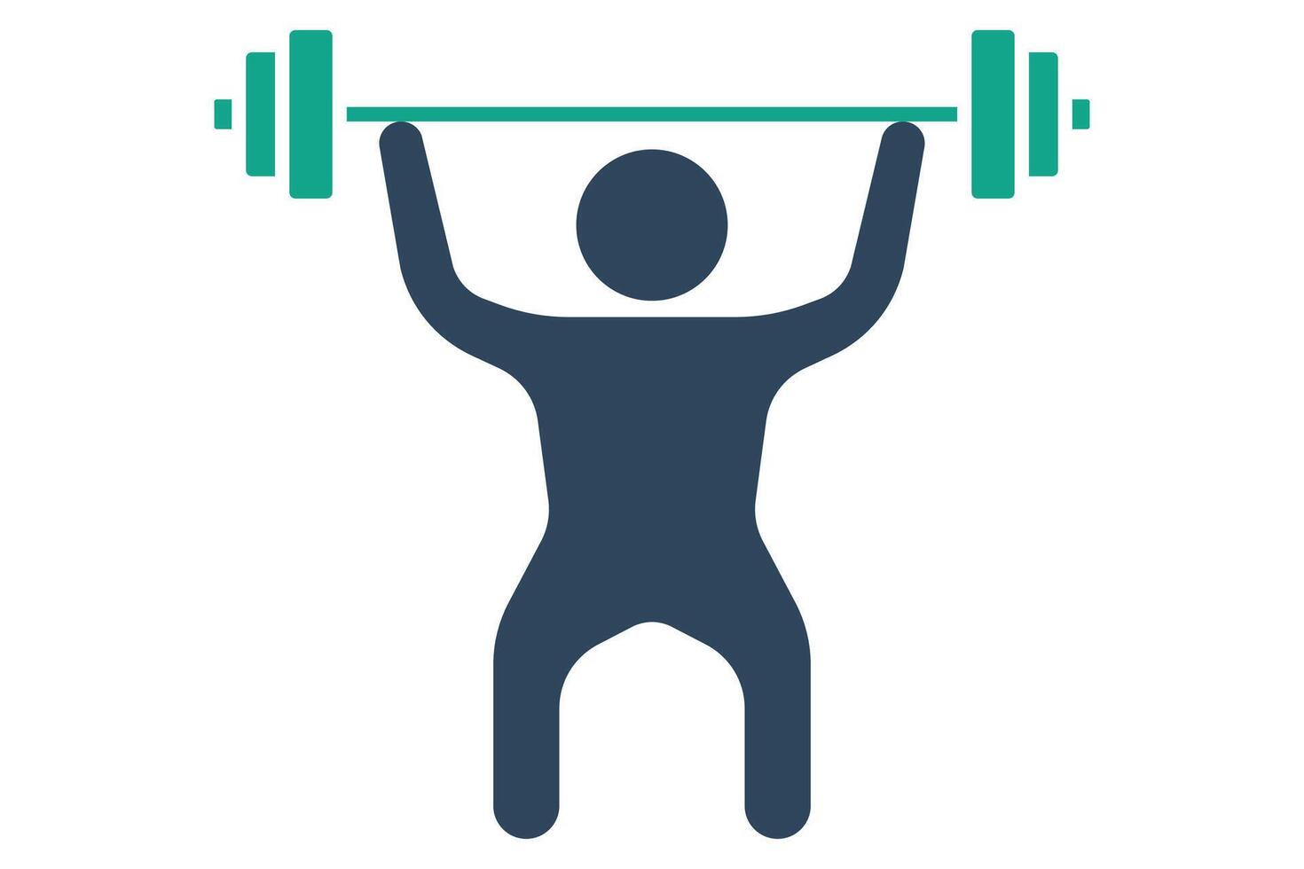 lifting barbell icon. icon related to sport, gym. solid icon style. element illustration. vector