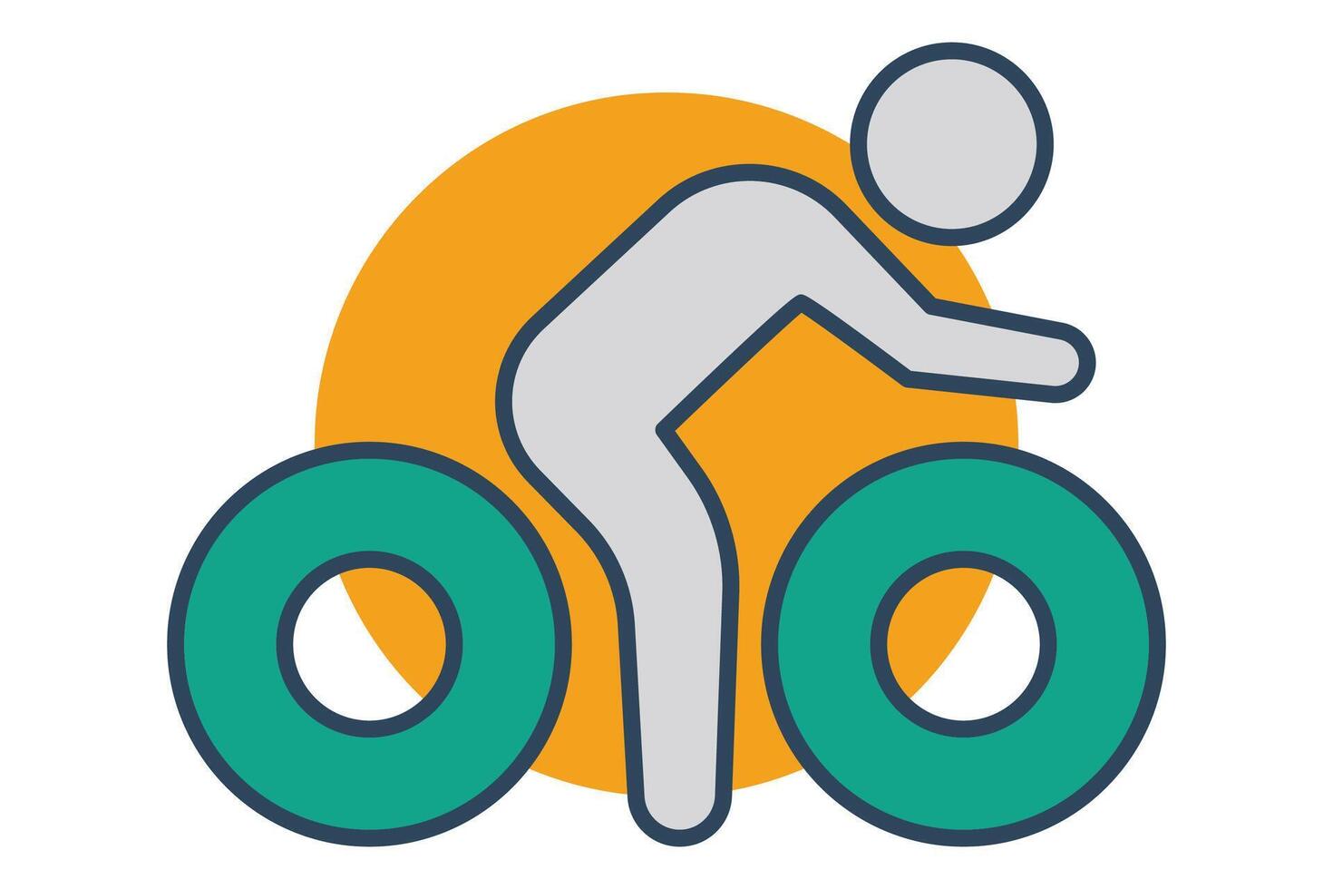 cycling icon. icon related to sport, gym. flat line icon style. element illustration. vector