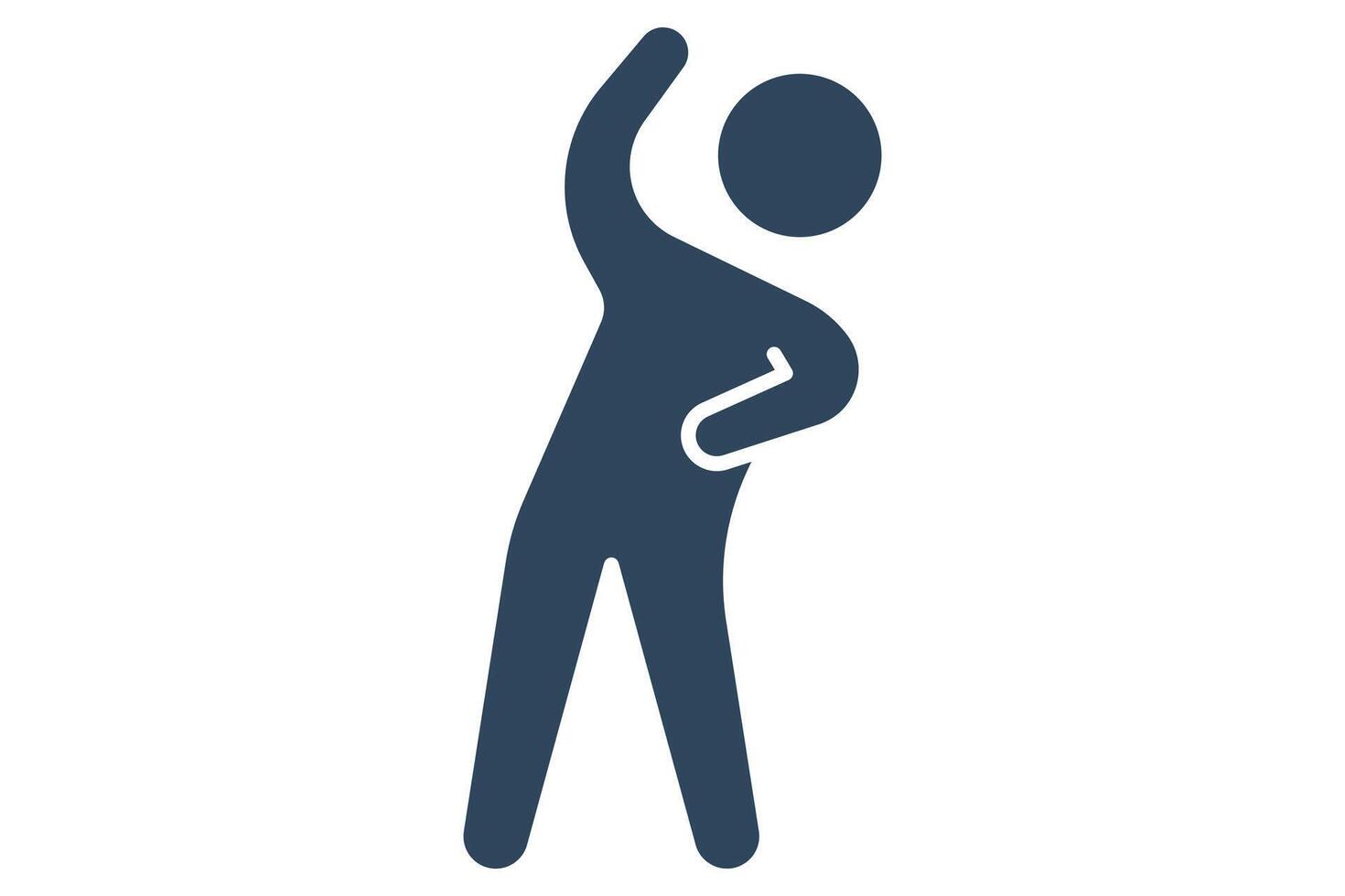 body tilts icon. body movements in gymnastics. icon related to sport, gym. solid icon style. element illustration. vector