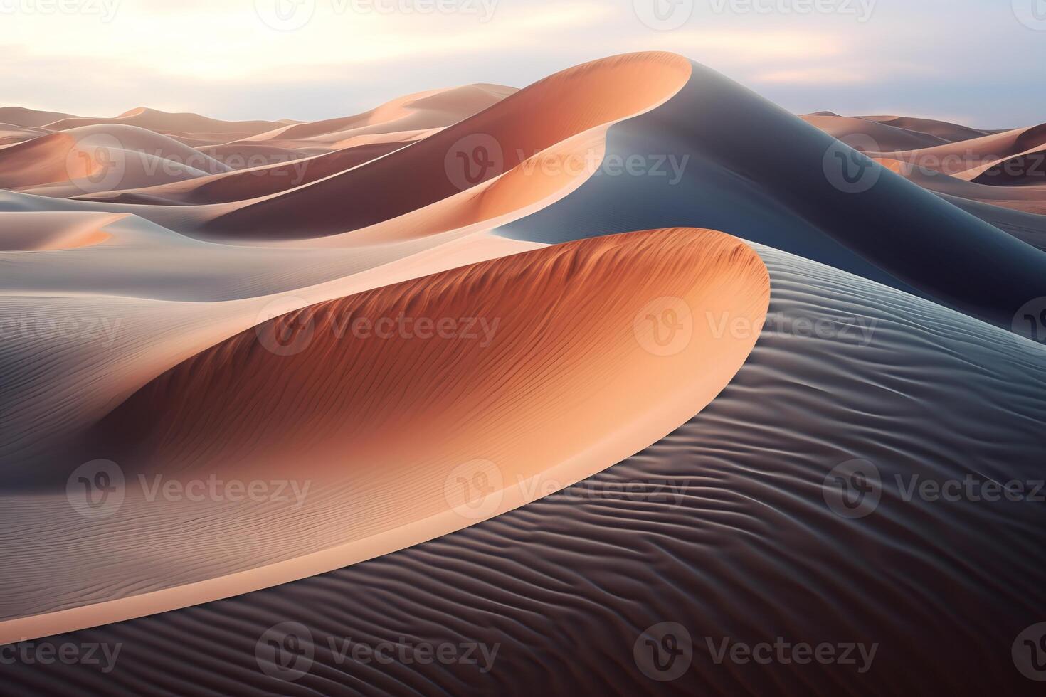 AI generated The mesmerizing swirls of a sand dune. Generative AI photo