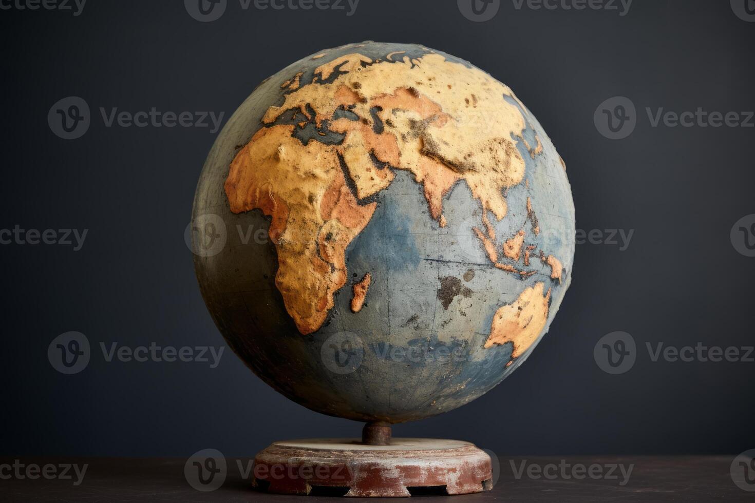 AI generated A weathered antique globe with faded colors. Generative AI photo