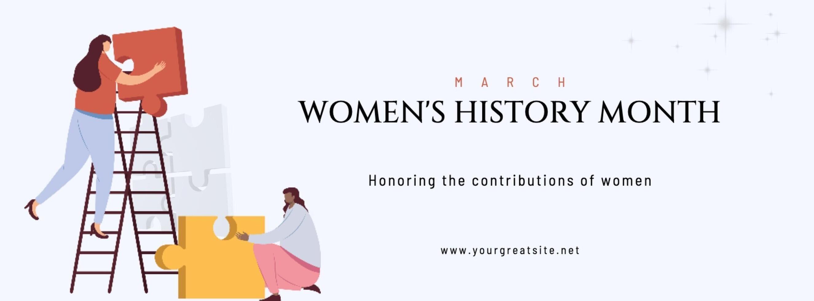 Modern Illustration Women's History Month Facebook Cover template