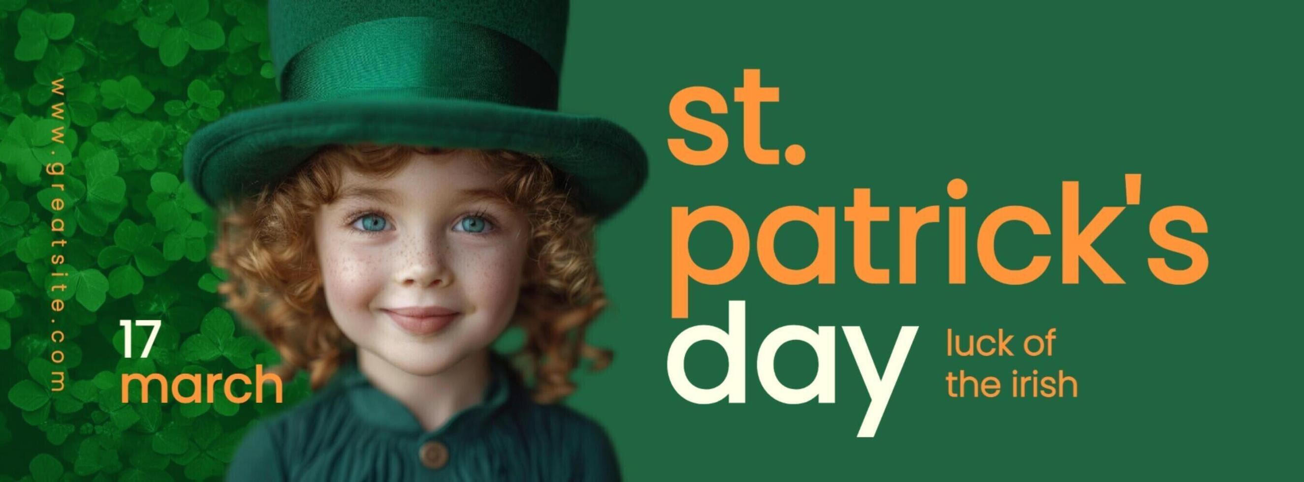 Green Minimalist St Patrick's Day Facebook Cover template