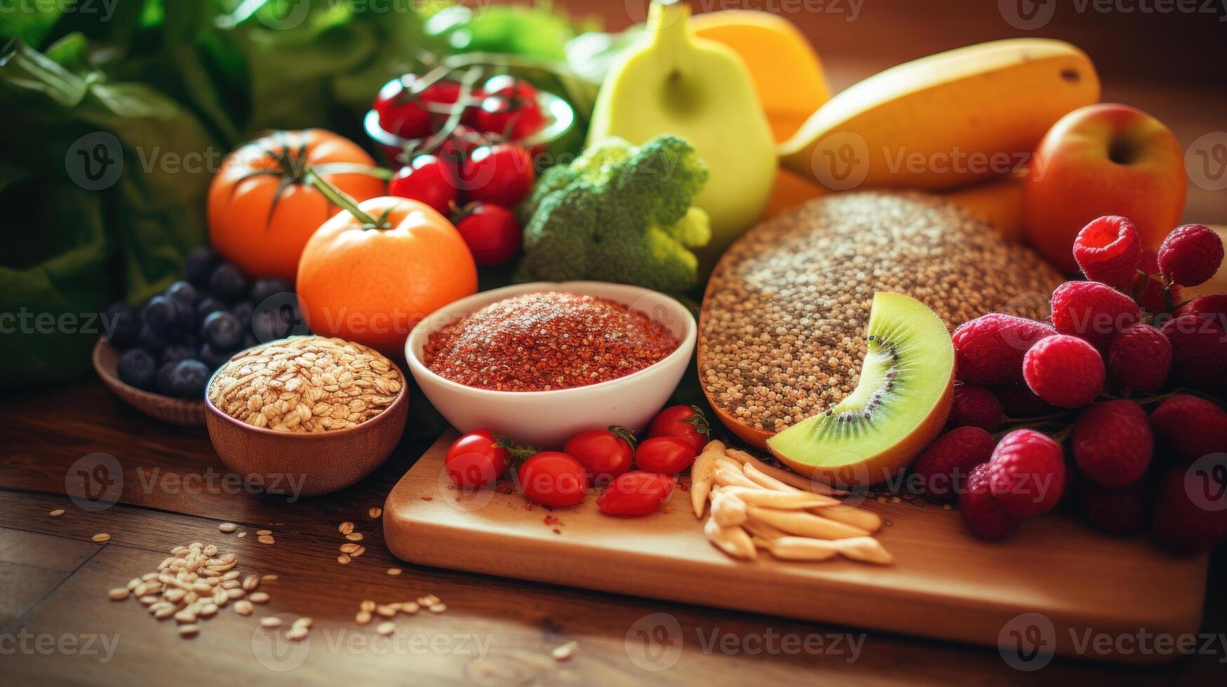 AI generated Close-up of a healthy meal. Generative AI photo