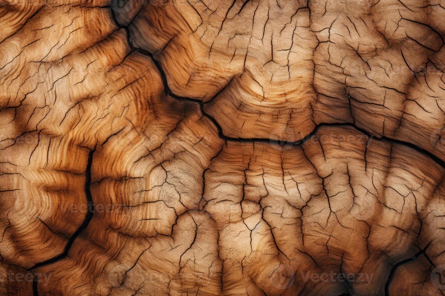 AI generated An extreme close-up of the texture of a tree's bark. Generative AI photo
