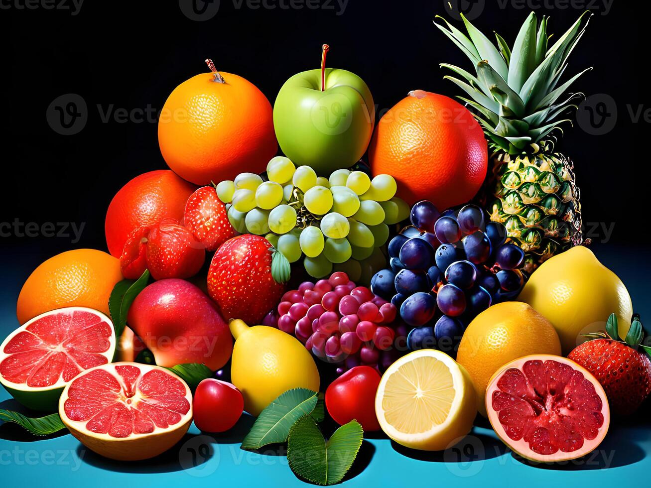 AI generated Different Types of Fresh Fruits photo